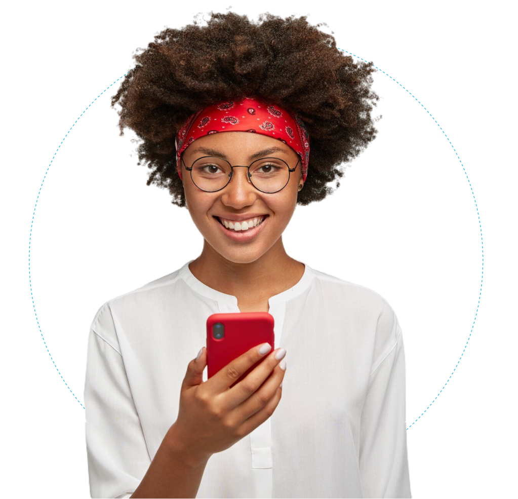 modern dark skinned female student